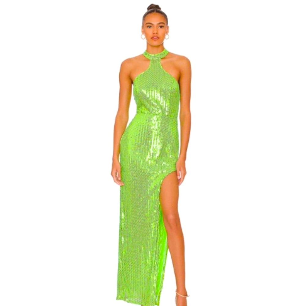 NBD Jesper Maxi Dress in Neon Green XS
